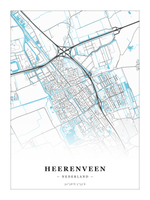 Stadskaart Heerenveen - Water - Zonder lijst