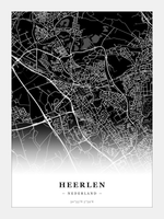 Stadskaart Heerlen - Donker - Zonder lijst
