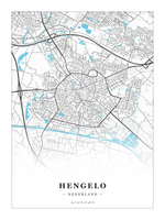 Stadskaart Hengelo - Water - Zonder lijst