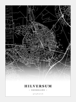 Stadskaart Hilversum - Donker - Zonder lijst