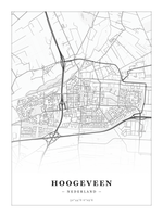 Stadskaart Hoogeveen - Klassiek - Zonder lijst