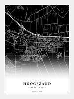 Stadskaart Hoogezand - Donker - Zonder lijst
