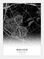 Stadskaart Houten - Donker - Zonder lijst