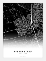 Stadskaart IJsselstein - Donker - Zonder lijst