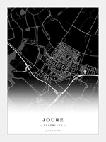 Stadskaart Joure - Donker - Zonder lijst