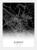Stadskaart Kampen - Donker - Zonder lijst