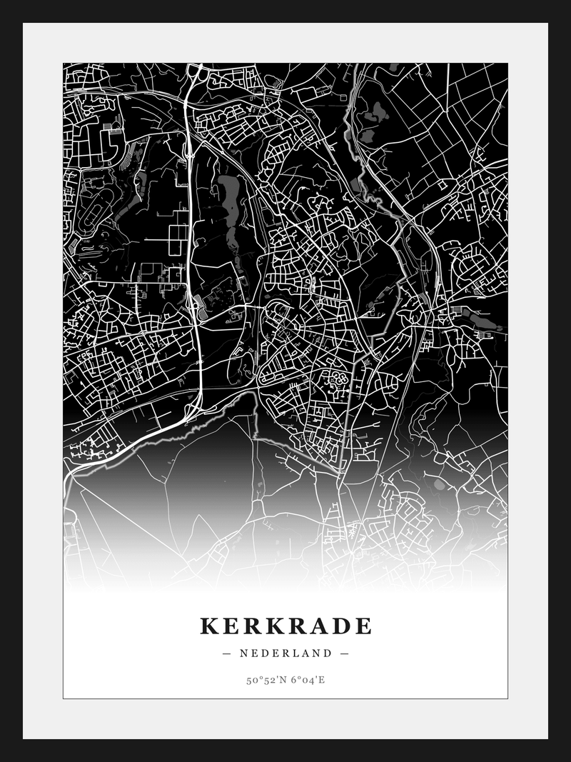 Stadskaart Kerkrade - Donker