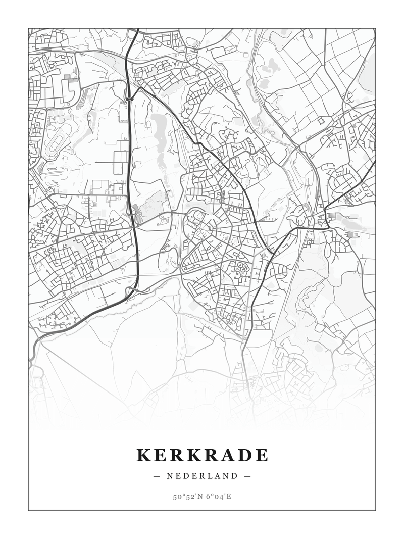 Stadskaart Kerkrade - Klassiek - Zonder lijst