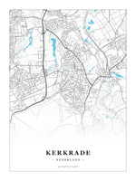 Stadskaart Kerkrade - Water - Zonder lijst