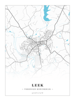 Stadskaart Leek - Water - Zonder lijst
