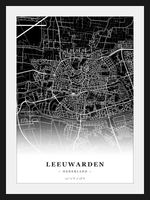 Stadskaart Leeuwarden - Donker