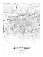 Stadskaart Leeuwarden - Klassiek - Zonder lijst