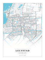 Stadskaart Lelystad - Water - Zonder lijst