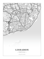 Stadskaart Lissabon - Klassiek - Zonder lijst