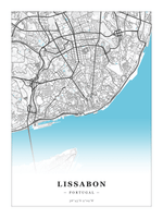 Stadskaart Lissabon - Water - Zonder lijst