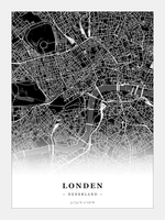 Stadskaart Londen - Donker - Zonder lijst