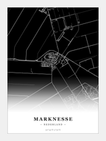 Stadskaart Marknesse - Donker - Zonder lijst
