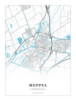 Stadskaart Meppel - Water - Zonder lijst