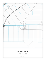 Stadskaart Nagele - Water - Zonder lijst