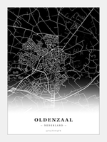 Stadskaart Oldenzaal - Donker - Zonder lijst