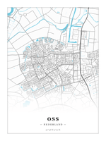 Stadskaart Oss - Water - Zonder lijst
