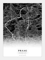 Stadskaart Praag - Donker - Zonder lijst