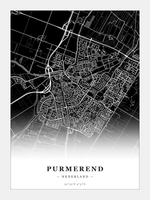 Stadskaart Purmerend - Donker - Zonder lijst