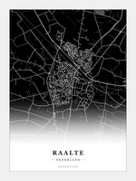 Stadskaart Raalte - Donker - Zonder lijst