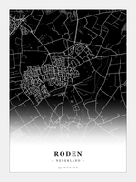 Stadskaart Roden - Donker - Zonder lijst