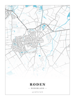 Stadskaart Roden - Water - Zonder lijst