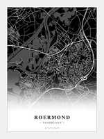 Stadskaart Roermond - Donker - Zonder lijst