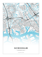 Stadskaart Schiedam - Water - Zonder lijst