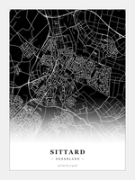 Stadskaart Sittard - Donker - Zonder lijst
