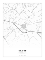Stadskaart Sluis - Klassiek - Zonder lijst
