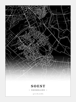 Stadskaart Soest - Donker - Zonder lijst