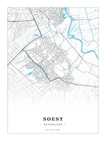 Stadskaart Soest - Water - Zonder lijst