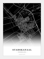 Stadskaart Stadskanaal - Donker - Zonder lijst