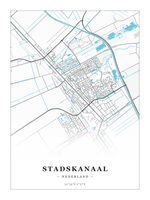 Stadskaart Stadskanaal - Water - Zonder lijst
