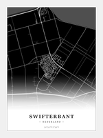 Stadskaart Swifterbant - Donker - Zonder lijst