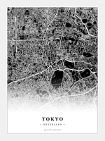 Stadskaart Tokyo - Donker - Zonder lijst