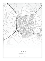 Stadskaart Uden - Klassiek - Zonder lijst
