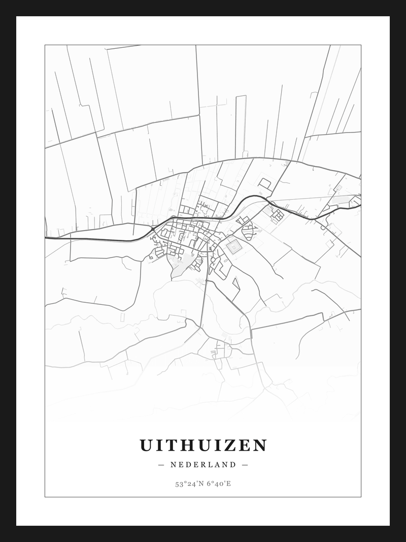 Stadskaart Uithuizen - Klassiek
