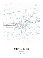 Stadskaart Uithuizen - Water - Zonder lijst