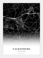 Stadskaart Valkenburg - Donker - Zonder lijst