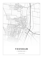 Stadskaart Veendam - Klassiek - Zonder lijst