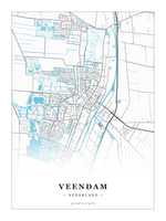 Stadskaart Veendam - Water - Zonder lijst