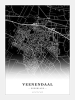 Stadskaart Veenendaal - Donker - Zonder lijst