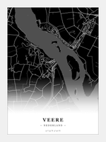 Stadskaart Veere - Donker - Zonder lijst