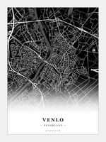 Stadskaart Venlo - Donker - Zonder lijst