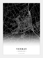 Stadskaart Venray - Donker - Zonder lijst